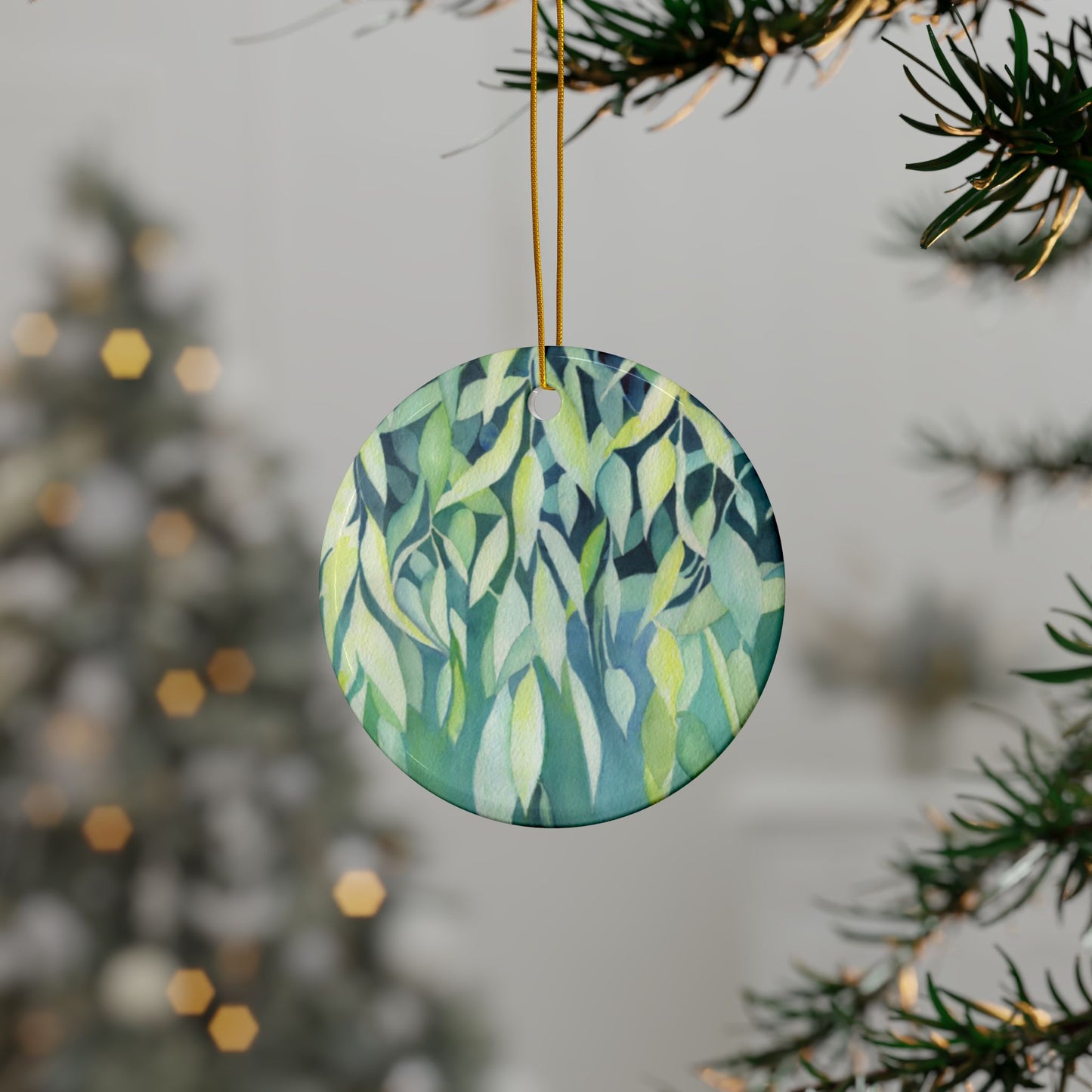 Ceramic Ornaments - Bohemian Leaf Design, Ideal for Christmas Decor, Gifts, Festive Celebrations, Home Accents, Eco-Friendly Decorations,