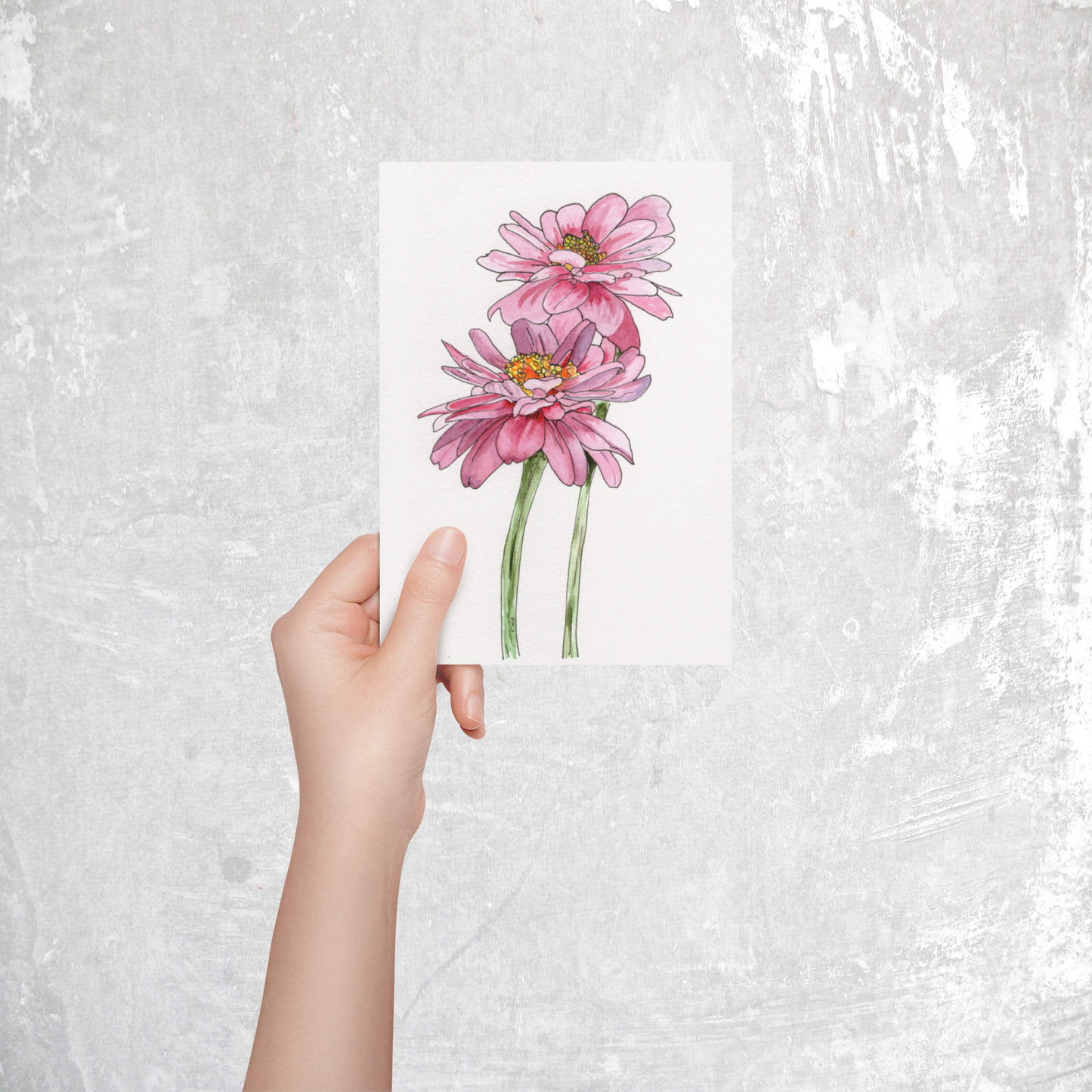 Daisy Watercolor Blank Card Set, Luxury Greeting Card Pack, Get well Soon, Thank You or Just Because Card, Flower Art Greeting Card.