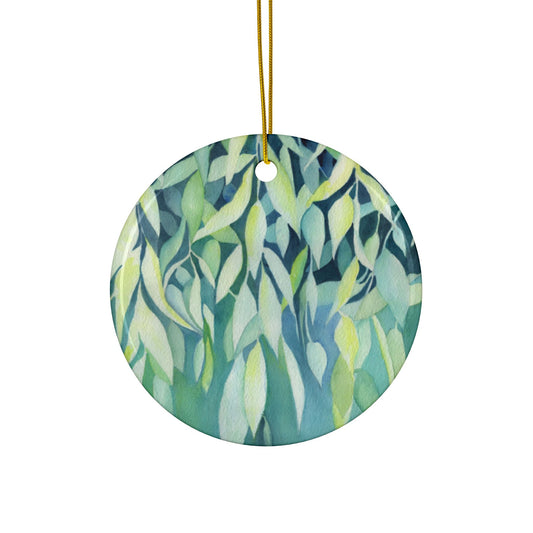 Ceramic Ornaments - Bohemian Leaf Design, Ideal for Christmas Decor, Gifts, Festive Celebrations, Home Accents, Eco-Friendly Decorations,