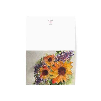 Sunflower Watercolor Painting Greeting Card Set, Luxury Greeting Cards, Thankyou, Get Well Soon, Just Because or Cheer Up Blank Cards