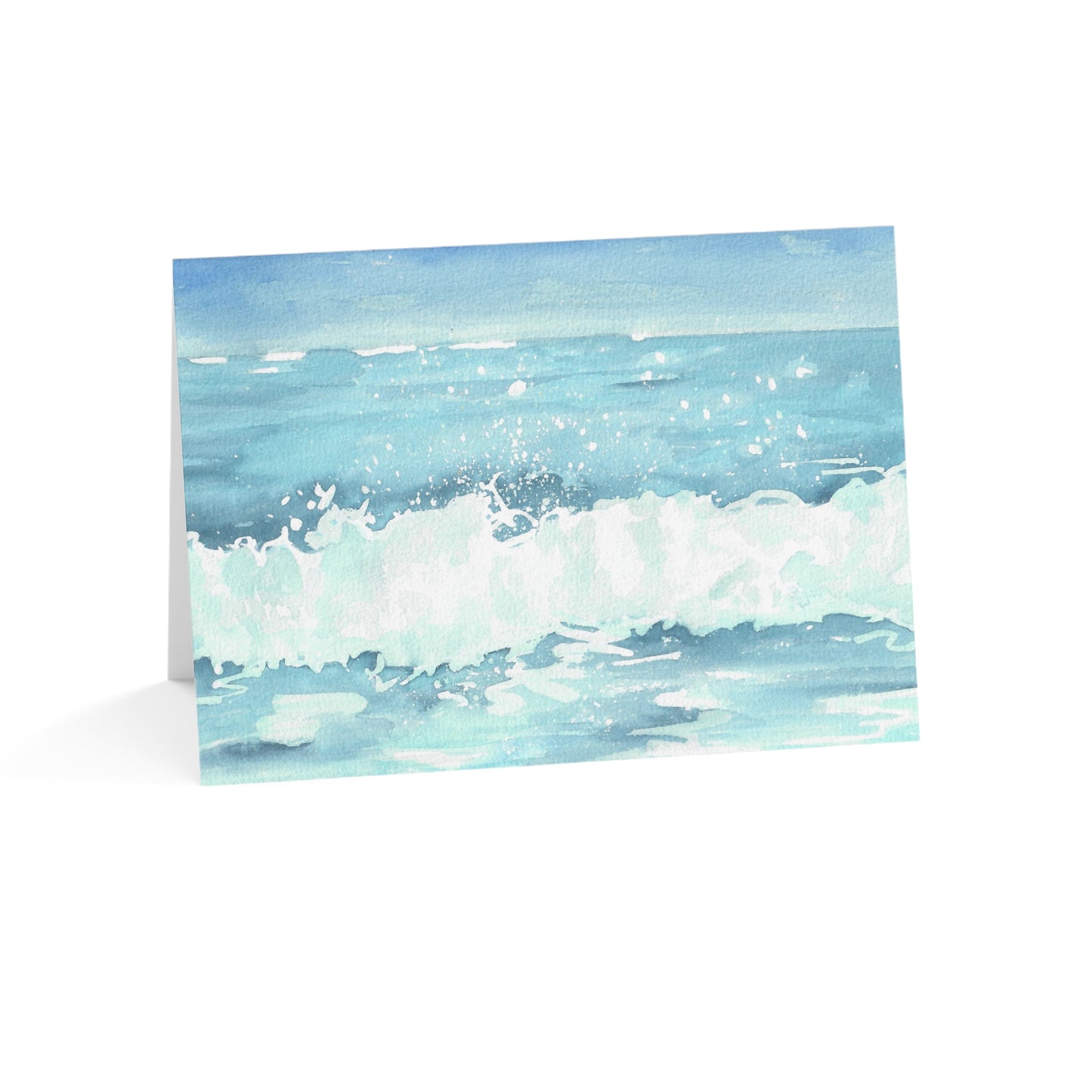 Sparkling Blue Wave Greeting Cards | Frameable Ocean Art Cards