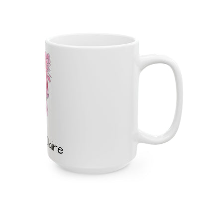 Pink Daisies Floral Ceramic Mug - Mom and Daughter Coffee Cup, Gift for Friends, gardeners, Flower Lover Mug, pink floral Kitchen Decor