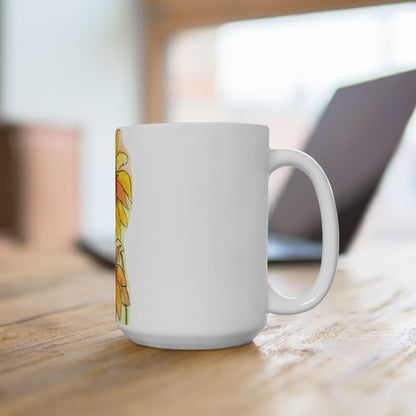 Sunflowers Ceramic Mug - Mom Coffee Cup, Gift for Friends, Summer Drinkware, Tea Lover's Mug, pink floral Kitchen Decor