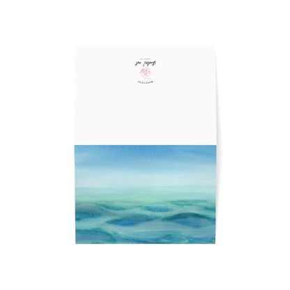 Peaceful Ocean Blank Cards, Watercolor, Painting Original Art Cards, Wave Art, Thank You, Get Well Note Cards, Customizable