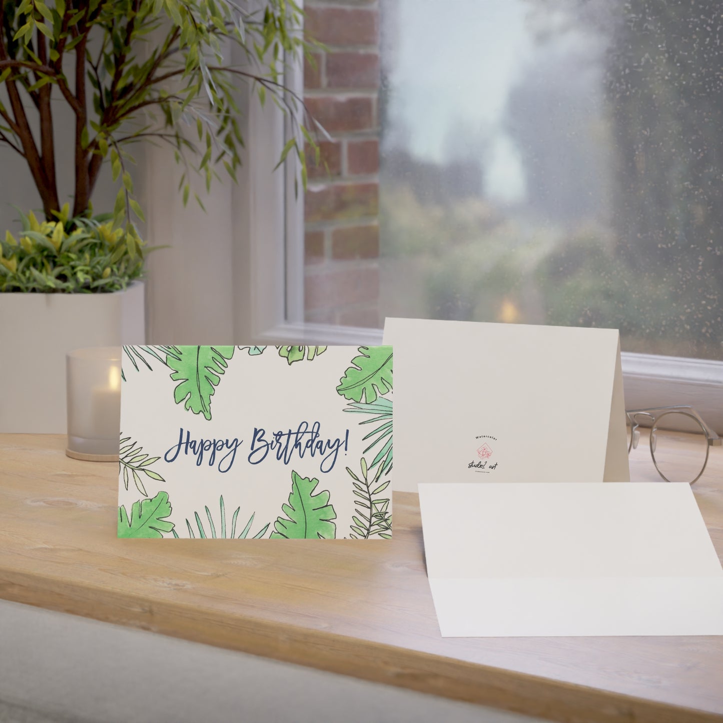 Tropical Palms Birthday Greeting Cards