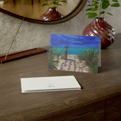 Peaceful Shoreline Pastel Art Greeting Card Pack, Coastal Art Cards, Luxury Stationery, Get Well, Thank You, Or Birthday Card Set.