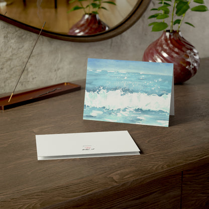 Sparkling Blue Wave Greeting Cards | Frameable Ocean Art Cards
