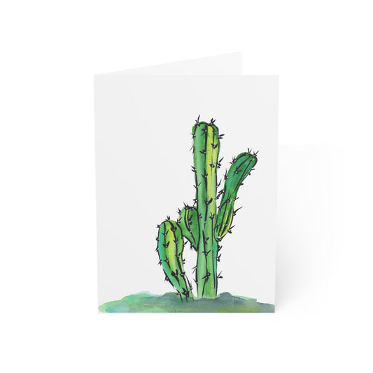 Cactus Watercolor Painting Card, Blank Luxury Greeting Cards, Thank You, Happy Birthday or Get Well Soon Cards, Original Art Card Set.