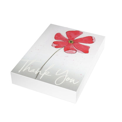 Poppy Flower Watercolor Art Card, Thank You, Blank Card Set, Original Water Color Painting Luxury Greeting Card Set, Note Card Set