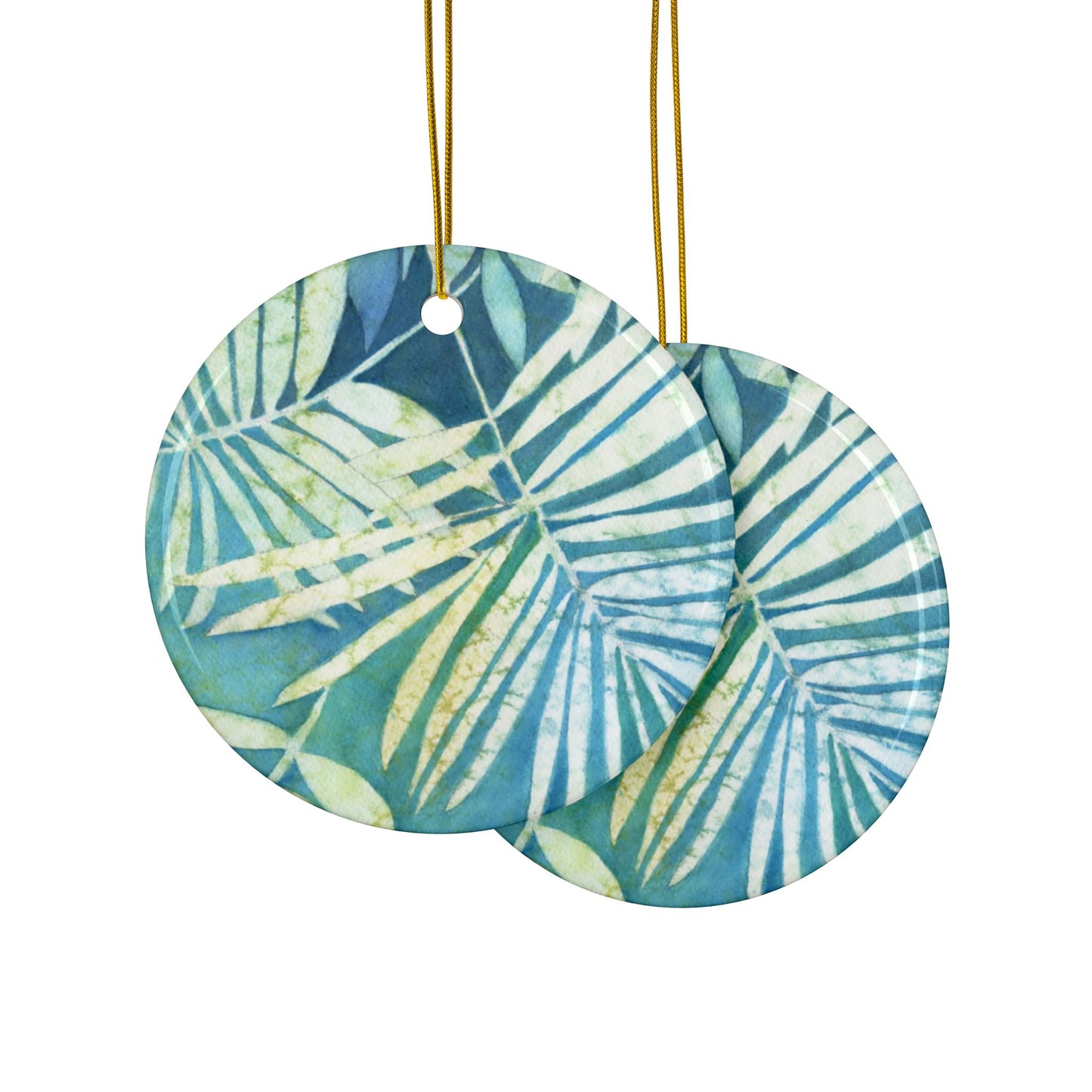 Tropical Ceramic Ornaments, Perfect for Holiday Decor, Two-Sided Prints, Eco-Friendly Home Decor, Gift for Plant Lovers, Wedding Favors,