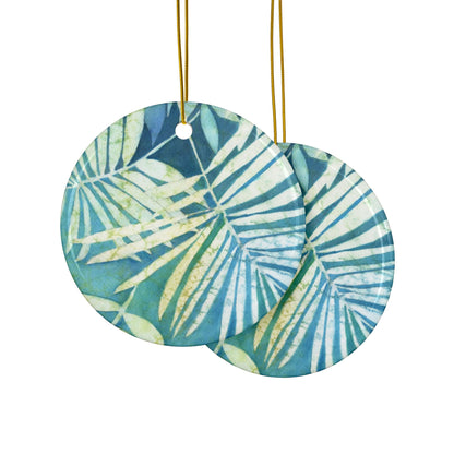Tropical Ceramic Ornaments, Perfect for Holiday Decor, Two-Sided Prints, Eco-Friendly Home Decor, Gift for Plant Lovers, Wedding Favors,