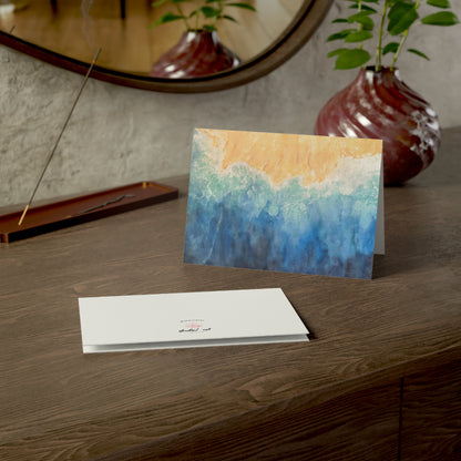 Tidal Bliss Ocean Wave Greeting Cards | Deep Blue Shoreline