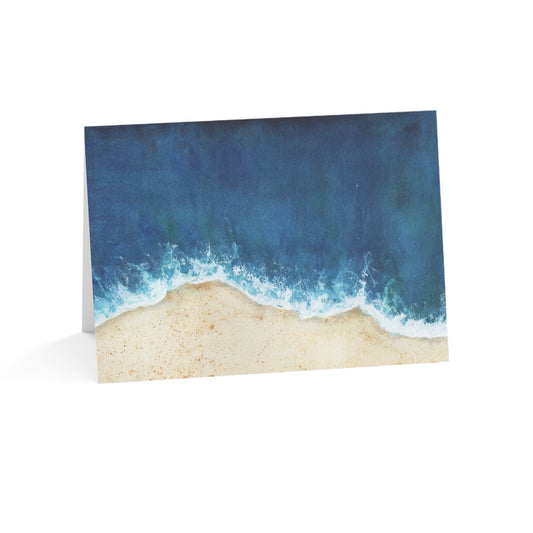 Luxury Ocean Greeting Card Set, Original Water Color Painting Art Cards, Blank Thank you, Birthday or Get Well Soon Cards, Shoreline Art