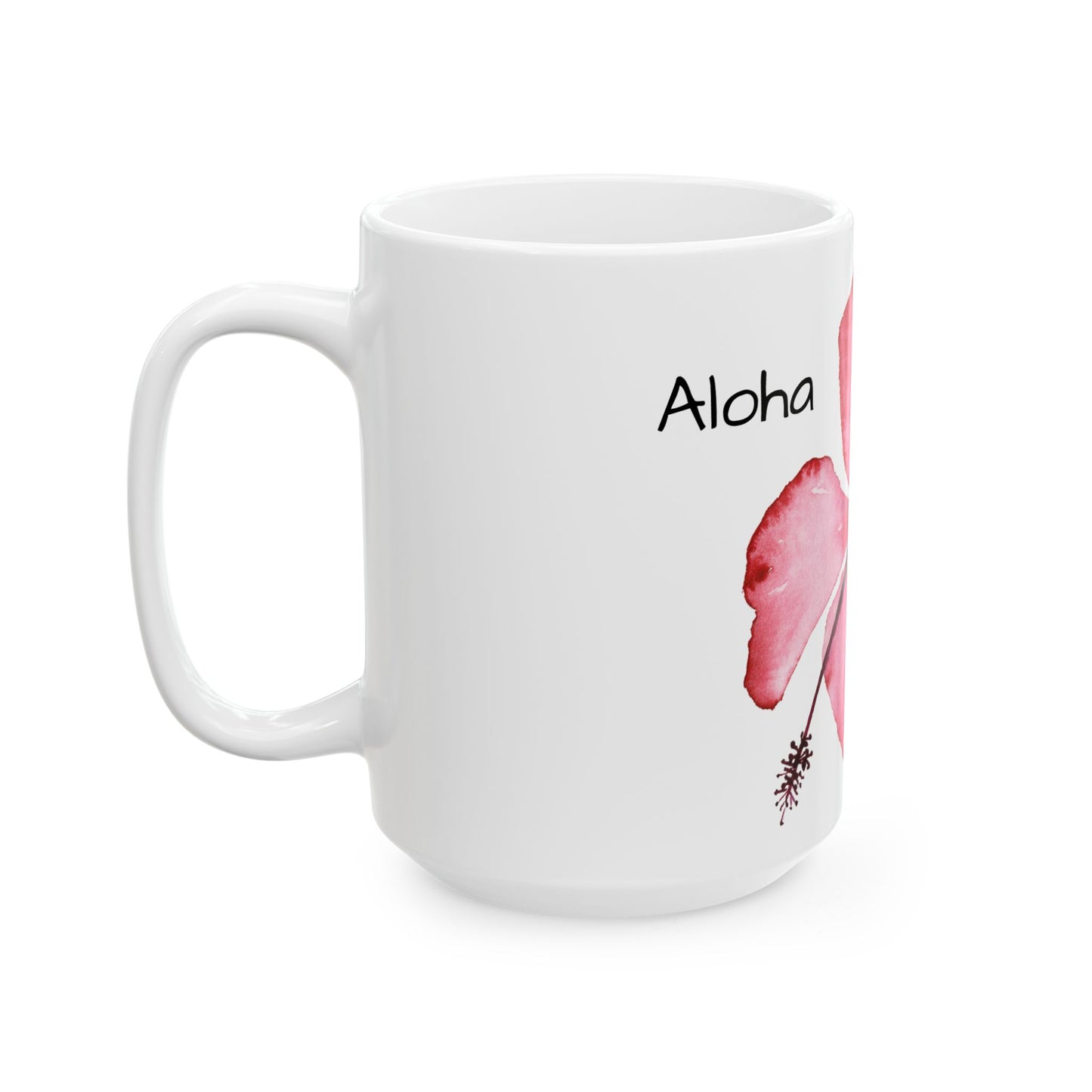 Hibiscus Floral Ceramic Mug - Aloha Coffee Cup, Gift for Friends, Summer Drinkware, Tea Lover's Mug, Tropical Kitchen Decor