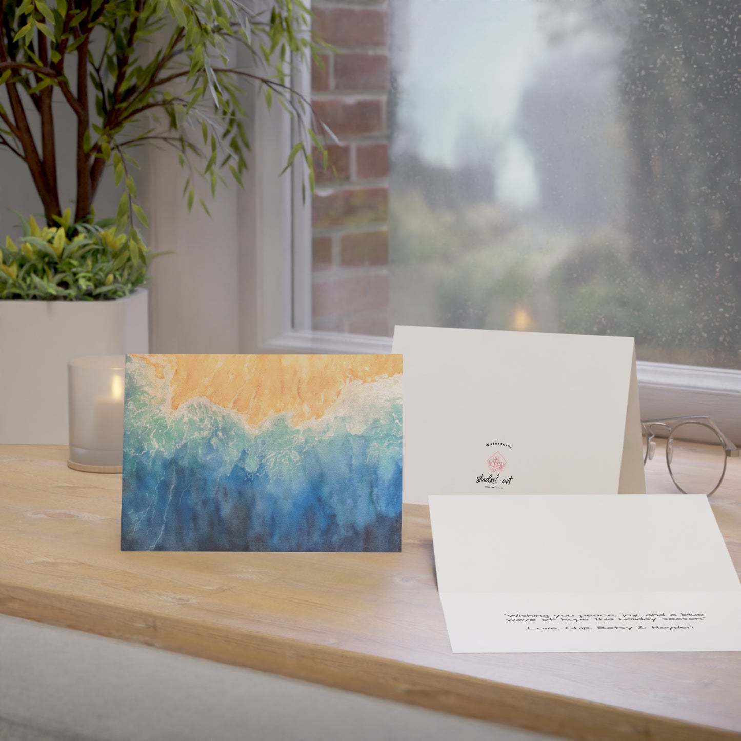Tidal Bliss Ocean Wave Greeting Cards | Deep Blue Shoreline