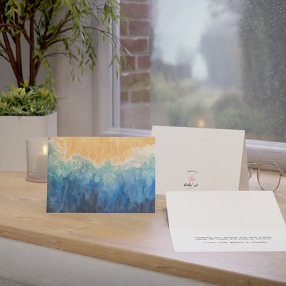 Tidal Bliss Ocean Wave Greeting Cards | Deep Blue Shoreline
