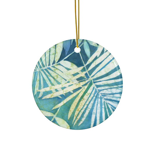 Tropical Ceramic Ornaments, Perfect for Holiday Decor, Two-Sided Prints, Eco-Friendly Home Decor, Gift for Plant Lovers, Wedding Favors,