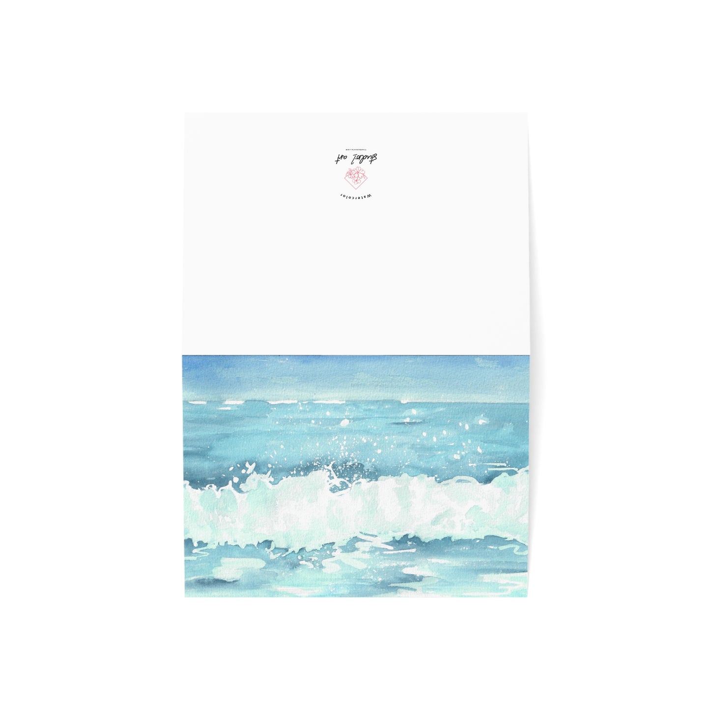 Sparkling Blue Wave Greeting Cards | Frameable Ocean Art Cards