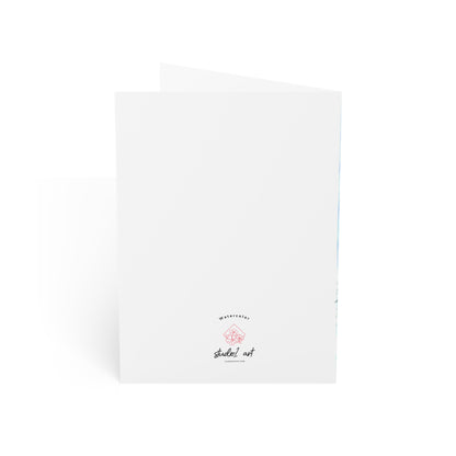 Merry Christmas Winter Trees Luxury Greeting Card, Winter Wonderland Christmas Card Pack, Original Art Christmas Cards, Blank Cards.