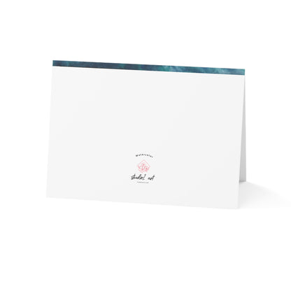 Watercolor Ocean Card Blank Greeting Thank You Note Stationery Birthday Gift Beach Theme Coastal Art Turquoise Teal Wave Design Handpainted