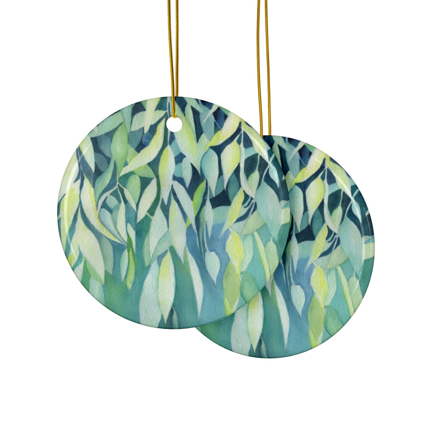 Ceramic Ornaments - Bohemian Leaf Design, Ideal for Christmas Decor, Gifts, Festive Celebrations, Home Accents, Eco-Friendly Decorations,