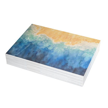 Tidal Bliss Ocean Wave Greeting Cards | Deep Blue Shoreline
