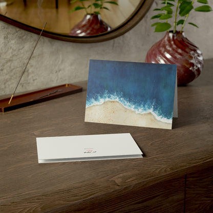 Luxury Ocean Greeting Card Set, Original Water Color Painting Art Cards, Blank Thank you, Birthday or Get Well Soon Cards, Shoreline Art