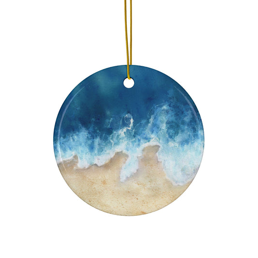 Ocean Wave Ceramic Ornaments | Coastal Decor | Beach Christmas Tree Decoration, Summer Vibe Gifts, Holiday Keepsakes, Nautical Home
