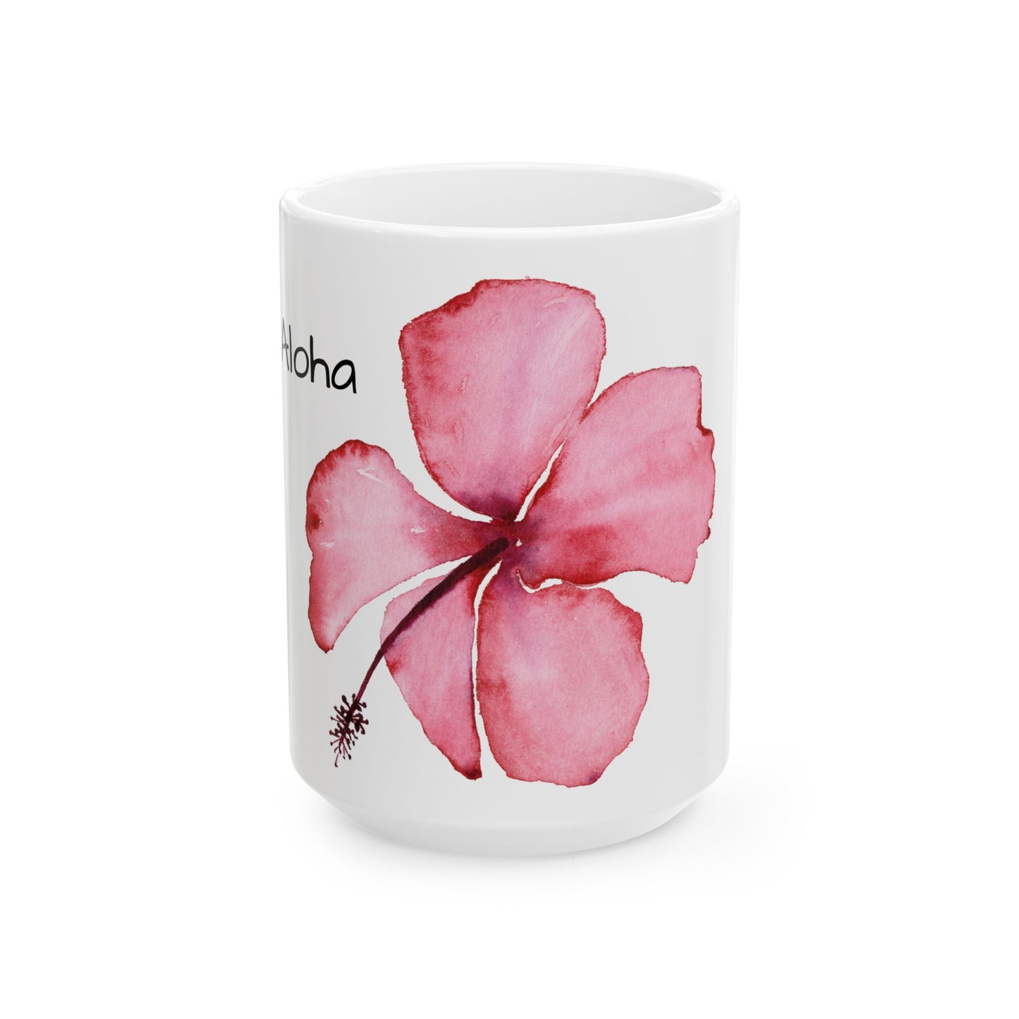 Hibiscus Floral Ceramic Mug - Aloha Coffee Cup, Gift for Friends, Summer Drinkware, Tea Lover's Mug, Tropical Kitchen Decor