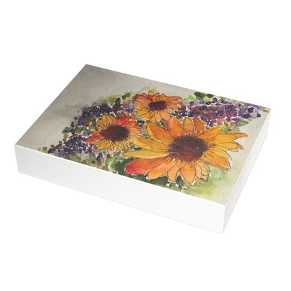 Sunflower Watercolor Painting Greeting Card Set, Luxury Greeting Cards, Thankyou, Get Well Soon, Just Because or Cheer Up Blank Cards