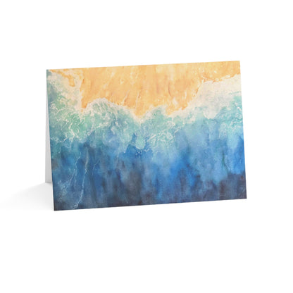 Tidal Bliss Ocean Wave Greeting Cards | Deep Blue Shoreline