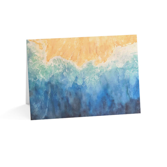 Tidal Bliss Ocean Wave Greeting Cards | Deep Blue Shoreline